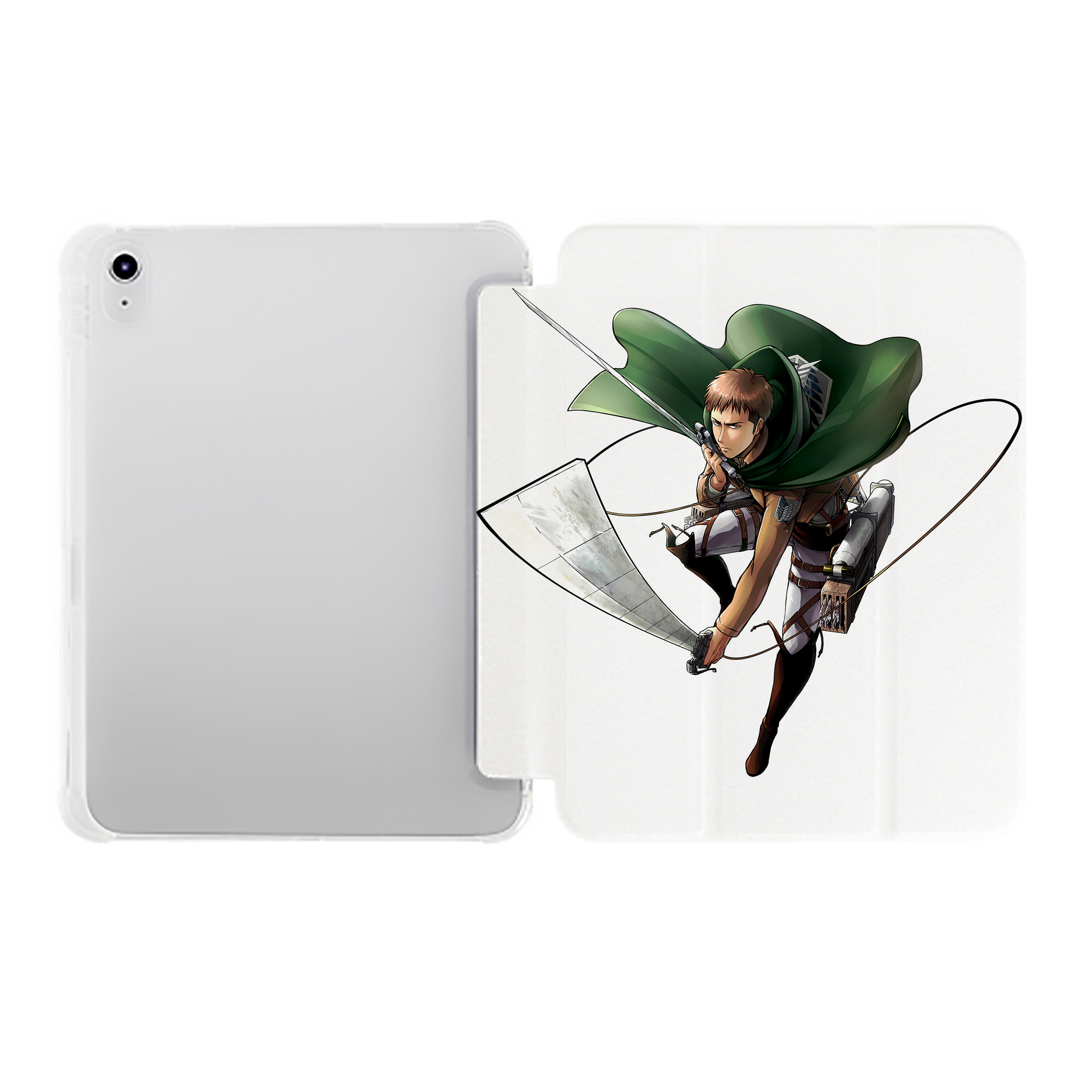 （画像用） 進撃の巨人 Attack on Titan IPad ケース ペン収納付き 三つ折りスタンド PUレザー×シリコン 対応機種9.5/10.5/10.9インチ